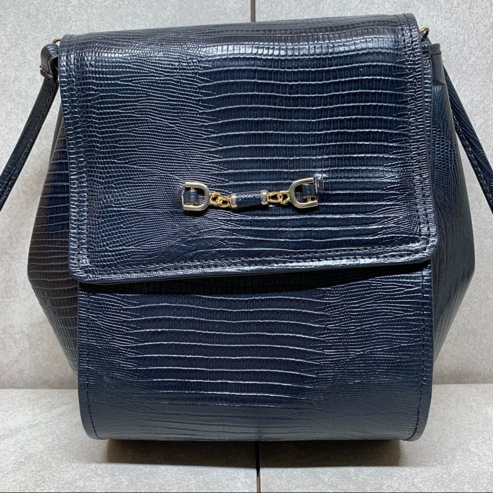 Marco Avane navy blue embossed vintage bag purse